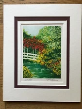 BEAUTIFUL R. ROBIC LITHOGRAPHY ENGRAVING NUMBERED BRIDGE TO GIVERNY MONET WATER LILIES