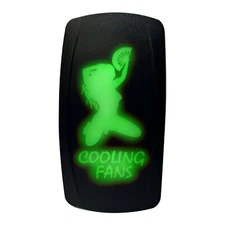 Sexy Cooling Fan Switch ON/OFF Waterproof Radiator Fan Costom Lazer Etch Green