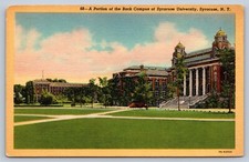Syracuse New York Syracuse University Back of Campus Postcard