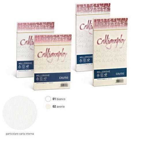 buste favini millerighe calligraphy 12x18 avorio 25pz eleganti 100g partecipazio