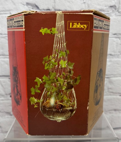 Vintage Libbey Hanging Crystal Bubble Terrarium 70s Boho Grannycore Retro Decor - Picture 9 of 13