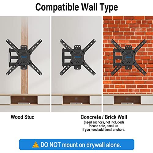 MOUNTUP Full Motion TV Wall Mount for Most 26-50 Inch TVs Max VESA 300x300mm ...