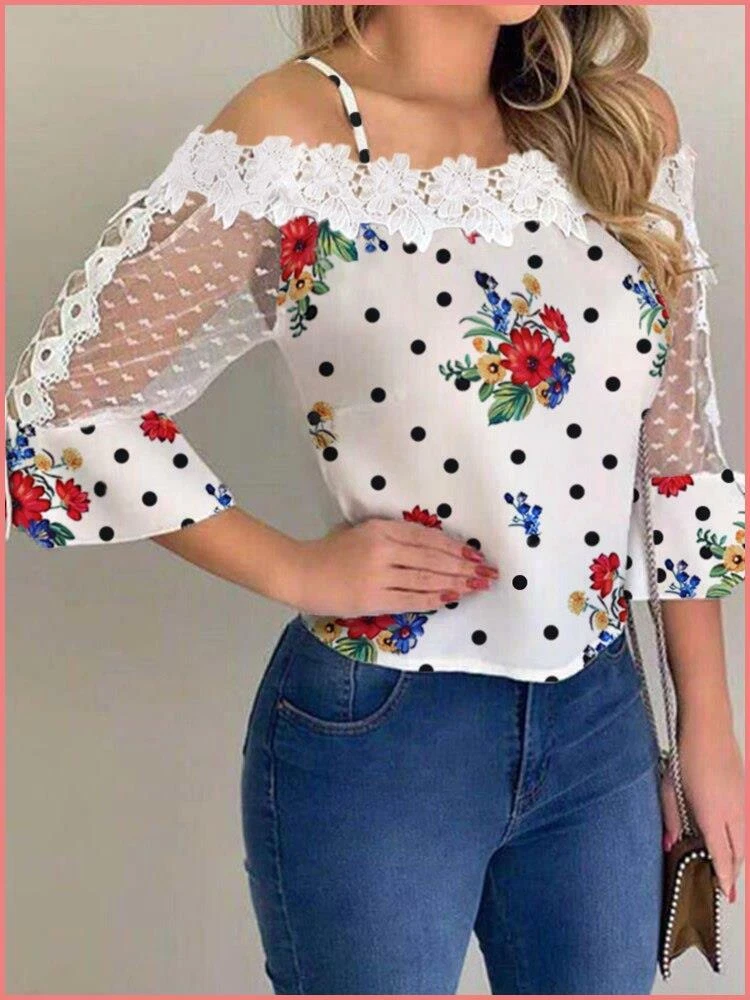 De MujeR Camisas Moda Elegante Corta Nueva Camisa Tops | eBay