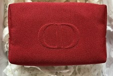 Dior Beauty Red Pouch Makeup Cosmetic Bag Toiletry Case