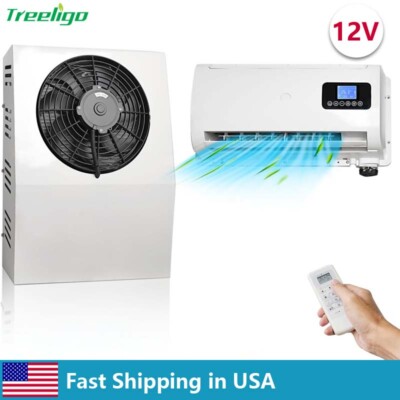 12V Split Air Conditioner Electric Truck RV Bus Parking AC Kit No Noise 12000BTU