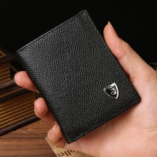 Mens Genuine Leather Bifold Wallet Cowhide Small Card/ID Holder Mini Slim Purse