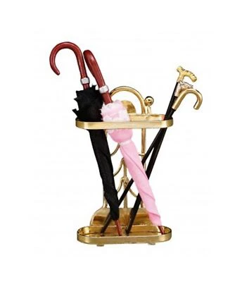 REUTTER PORCELAIN Puppenstube Hallenständer mit Schirmen & Gehstöcken Messing Reutter Zubehör