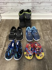 Lot Of 5 Pairs Toddler Shoes, Boots, Water Shoes, Flip Flops, Sneakers