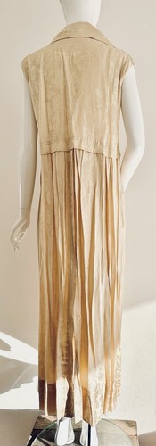 GOLDEN GOOSE Shirt Maxi Dress Sand Beige Clay Floral Brocade Viscose Zip Size M - 第 9/24 張圖片