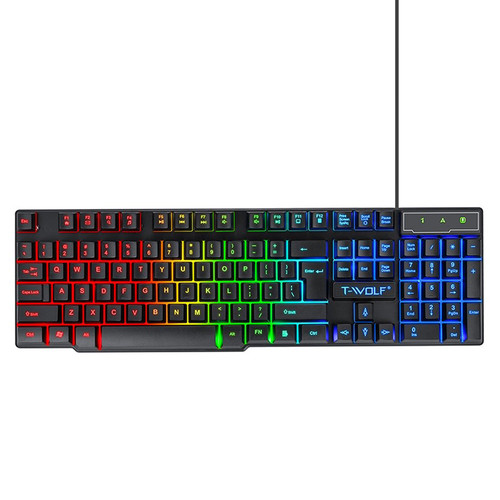 T20 Gaming Keyboard Ergonomic For PC Laptop Rainbow RGB Backlit USB Keypad LED - Picture 9 of 9