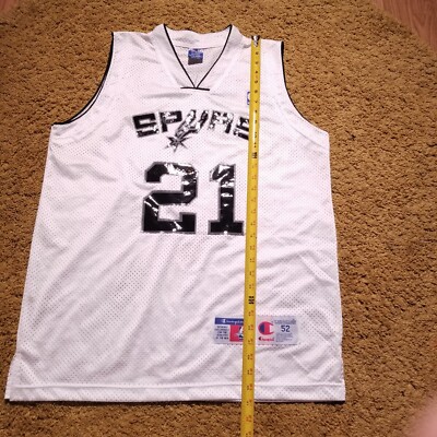 Vintage Champion NBA San Antonio Spurs Jersey Tim Duncan 21 Mens