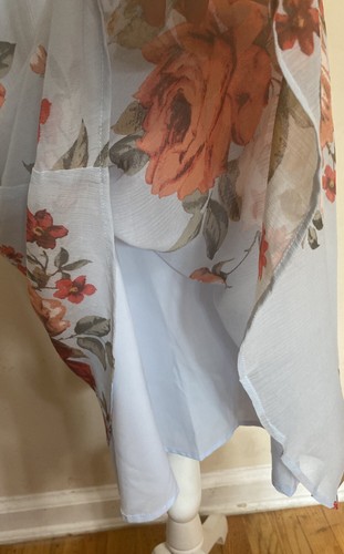 NWT Cynthia Steffe Rhea Midi Dress Floral Chiffon Flutter Sleeve Size 2 / Small - Picture 7 of 9