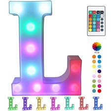 Colorful Marquee Letters LED Light Up Letters with Remote, Party Birthday Let...