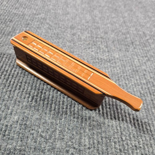 Pat Strawser Checkered Short Box Turkey Call Cherry Mahogany Walnut Signed 2023