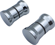 Chrome Round Shower Door Knob Handle - 2 Pairs for Glass Enclosure Replacement