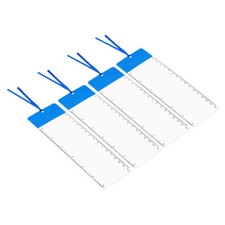 4pcs Bookmark Magnifier with Ruler 3X Magnifying Sheet Page Magnifier Lens Blue