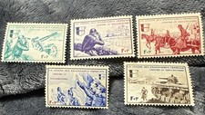 Set of 5 stamps: 1944 French Foreign Legion Stamps - German Occupation MNH