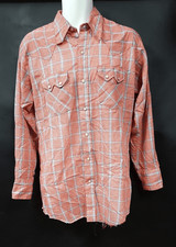 Dee Cee Western Wear Red Plaid Shirt Size 16 33 Pearl Snap Buttons Pockets
