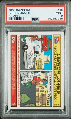 2003 Bazooka LeBron James #15 Comic Rookie Card PSA 9 MINT