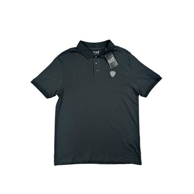 Emporio Armani EA7 Core Shield Polo Shirt Black NWT   Size Medium