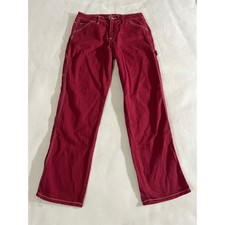 Dickies Girls Carpenter Pants Red Size 7 28 Workwear Utility