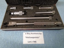 Starrett 823 Tubular Inside Micrometer Set 1-1/2" to 8" Range w/ Holder J795