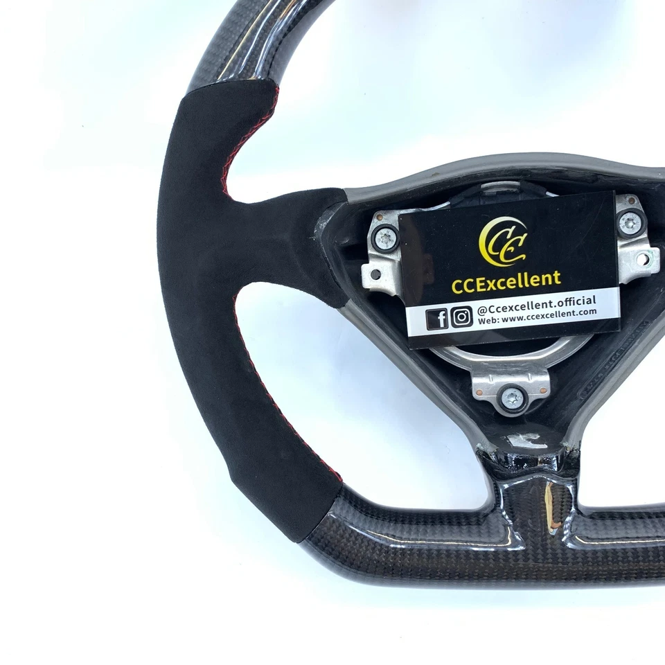 Volante Alcantara de fibra de carbono para Porsche 986 Boxster 996 993 Carrera Foto 3 de 4
