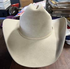Vintage Stetson Silver 6X Western Cowboy Hat Size 6 3/4 - stained