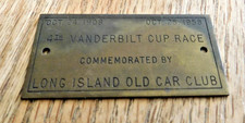 1908-1958 Vanderbilt Cup Race Brass Tag Long Island Old Car Club. Nice. 1908-1958 Vanderbilt Cup Race Brass Tag Long Island Old Car Club. Nice.