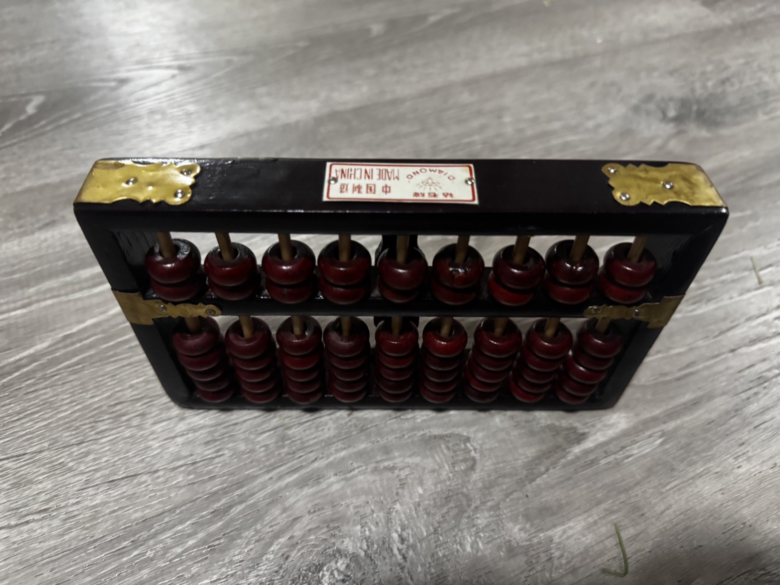 Antique or Vintage - Chinese Wooden Abacus Diamond Brand 9 Rods 63 Beads