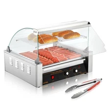 Hot Dog Roller 11 Rollers 30 Hot Dogs Capacity Stainless Sausage Grill Cooker Ma