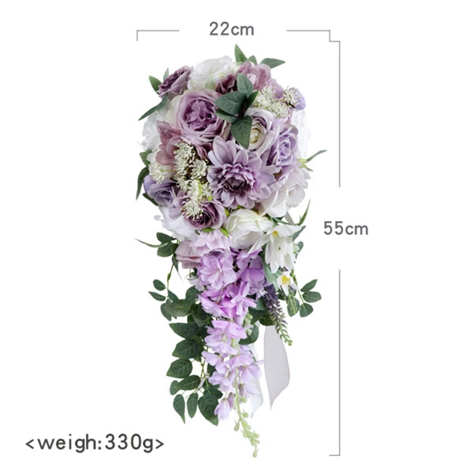 Wedding Bouquets for Bride Waterfall Wedding Flower Bridesmaid Bouquets for - Image 2 of 4