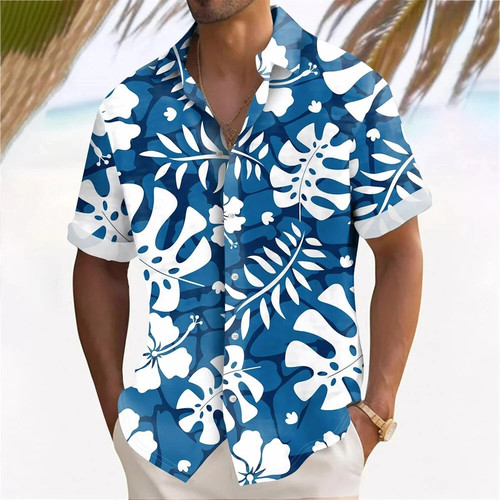 Camicie hawaiane uomo Aloha estive casual spiaggia bottoni crociera festa - Foto 25 di 32