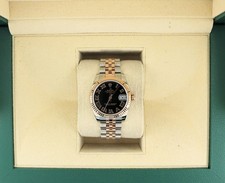 2017 Rolex Datejust Midsize 178271 Black Roman TT 18k Rose Jubilee No Paper 31mm