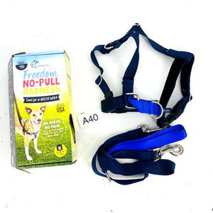 2 Hounds Freedom No Pull Harness And Leash Medium Blue Velvet Band Comfort Walk