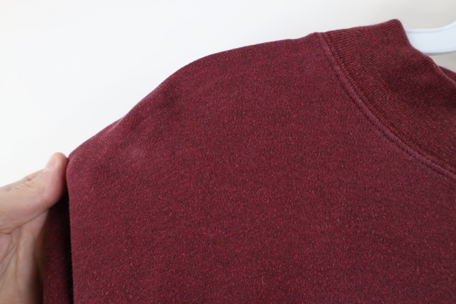 Vtg 90s Y2K Reebok Mens XL Faded Mock Neck Long Sleeve T-Shirt Burgundy Maroon thumbnail 7