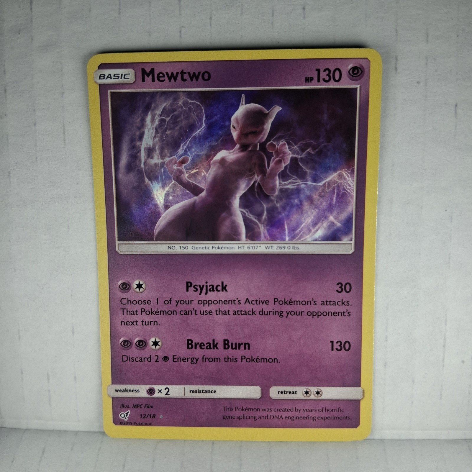 Mewtwo 12/18 Detective Pikachu Holo Rare Pokemon TCG Fast Shipping Near Mint