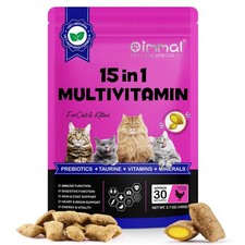 Cat Vitamins Treats, 15 in 1 Cat Multivitamin Chews Vitamins with Taurine, Om...