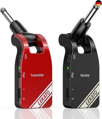 LEKATO 2.4GHz Aufgerüstet Wireless Gitarrensystem E Gitarren Sender mit 