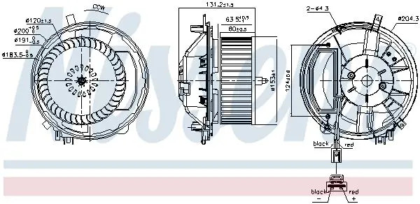 Ventola abitacolo 87527 NISSENS per AUDI CUPRA SEAT SKODA VW