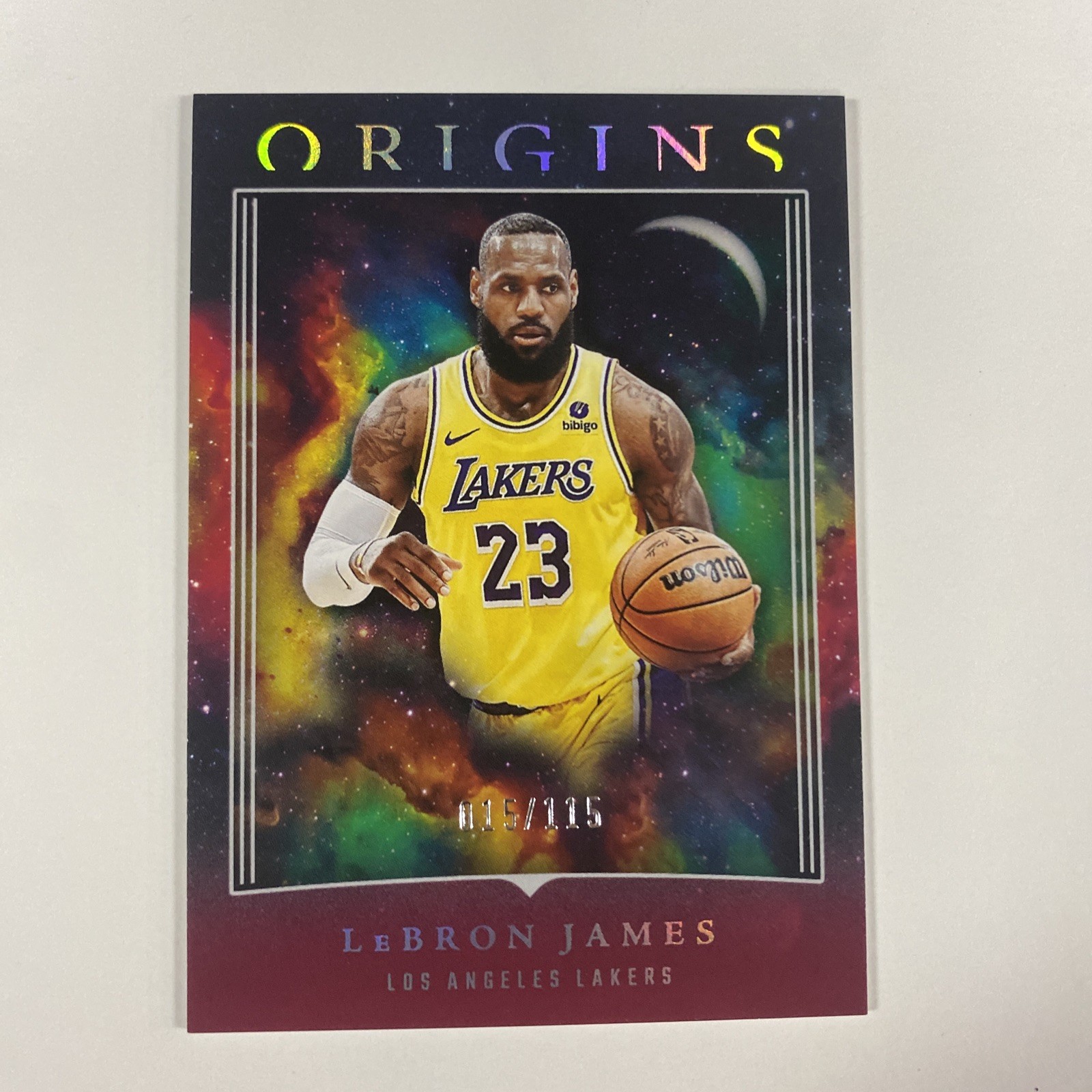 Lebron James 2023-24 Panini Origins Base Maroon /115 Lakers #12 SH