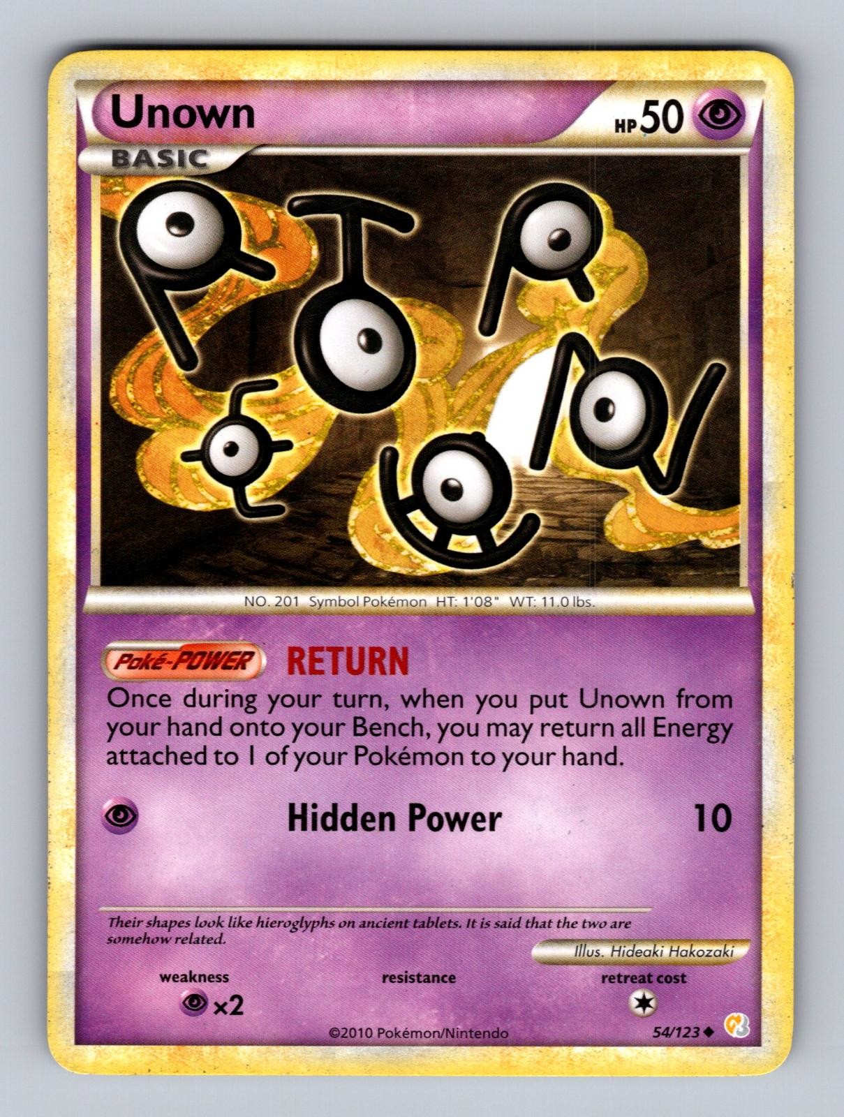 Unown 54/123 Uncommon HeartGold & SoulSilver Pokemon Lightly Played