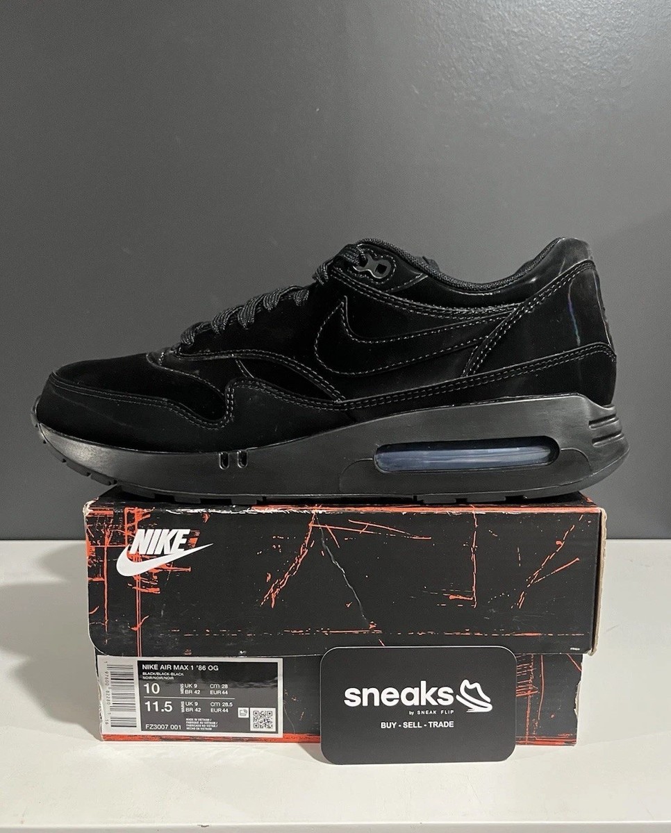 USED Nike Air Max 1 '86 OG Black Cat FZ3007-001 SIZE 10M OG ALL