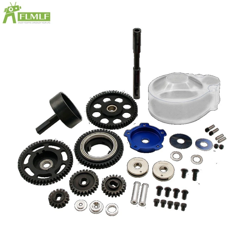 FLMLF CNC Metal 3 Speed Blue Gear Transmission Kit for HPI RV Baja 5B 5T RC 1/5 - Image 4 of 4