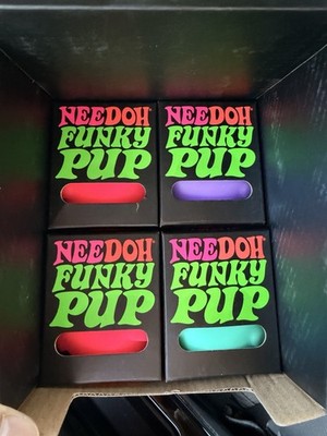 Needoh Funky Pup/Dog Nee Doh Stress Ball Lot Of 4 NEW 1 Purple1 blue 2 red