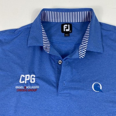FootJoy Polo Shirt Mens XL Blue CPG Engel Volkers Chiodo Group Golf Performance