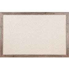 U Brands Linen Bulletin Board, 35" X 23" , Rustic Wood Frame 4891u0001