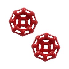 Unlorspy 2Pcs Red Round Wheel Handle Hose Bib Handle 6x6mm Iron Outside Fauce...