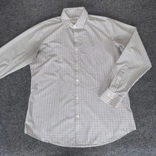Mizzen+Main Mens Shirt Large Trim Fit Checkered Button Down Stretch Performance