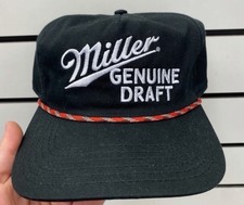 Miller Genuine Draft Beer Rope Hat Snapback Trucker Cap Mad Engine NEW